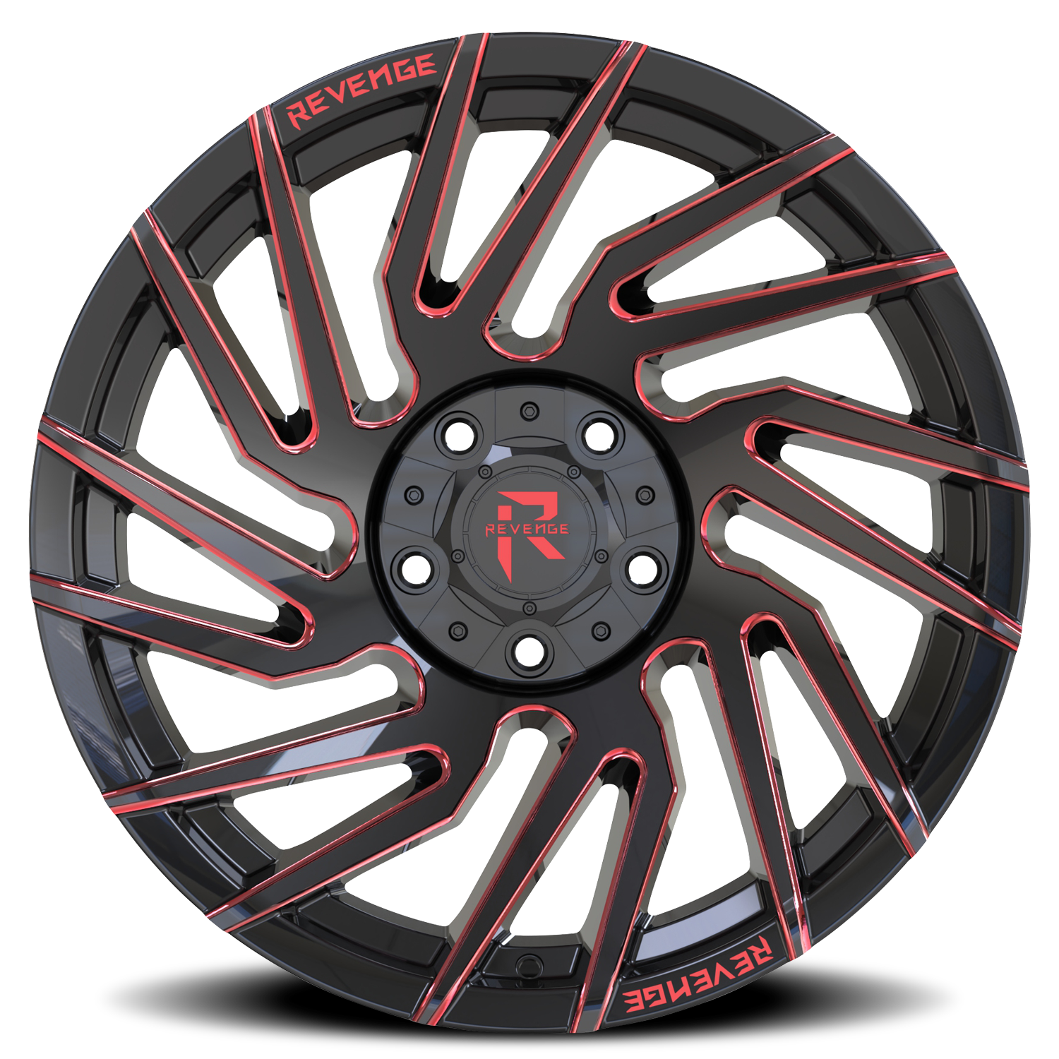 REVENGE OFFROAD RV207 20X10 -19 5X127/5X139.7 BLACK RED MILLED
