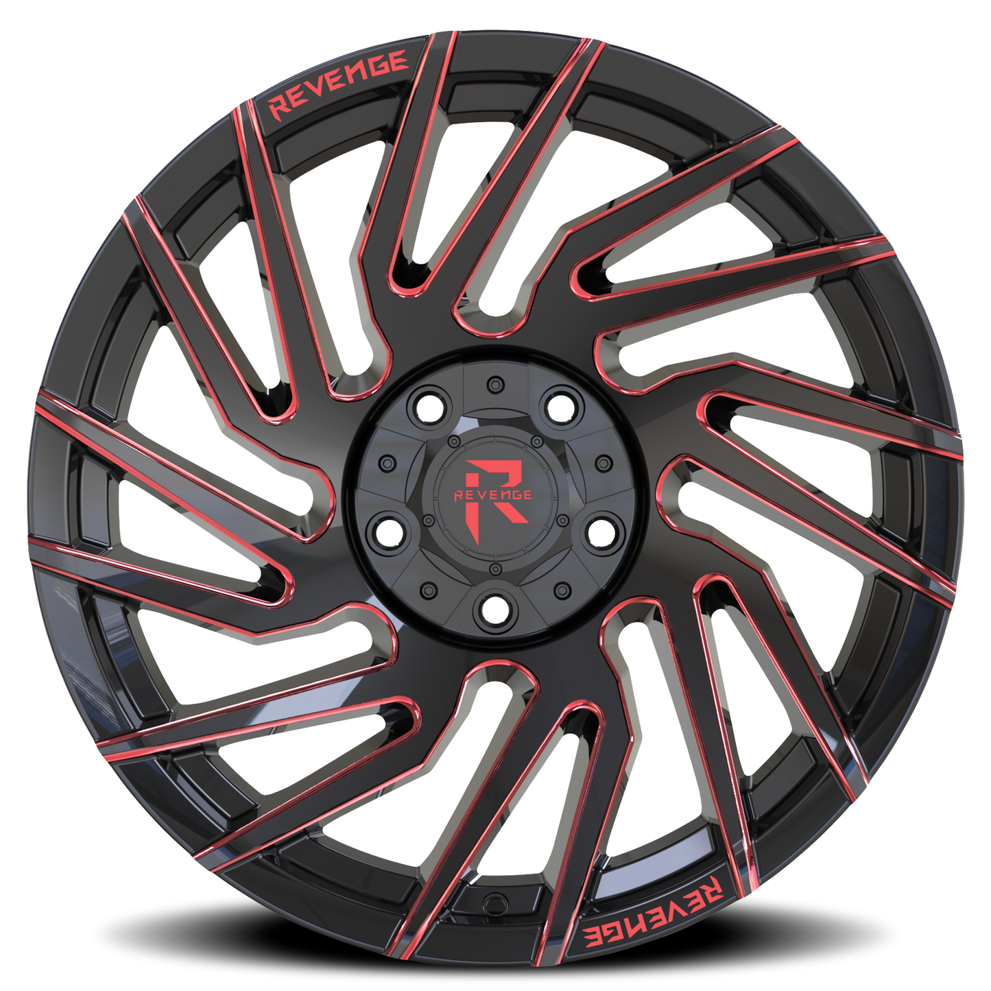 REVENGE OFFROAD RV207 20X9 0 5X127/5X139.7 BLACK RED MILLED