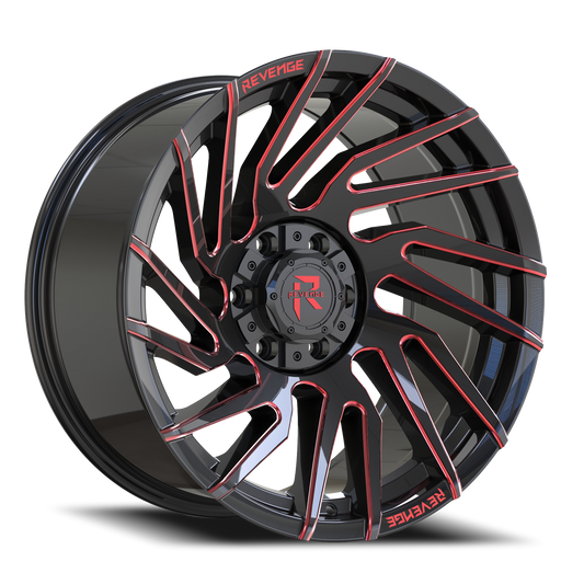 REVENGE OFFROAD RV207 20X10 -19 6X135/6X139.7 BLACK RED MILLED