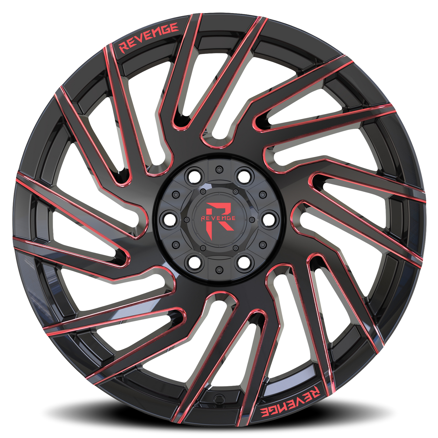 REVENGE OFFROAD RV207 20X10 -19 6X135/6X139.7 BLACK RED MILLED