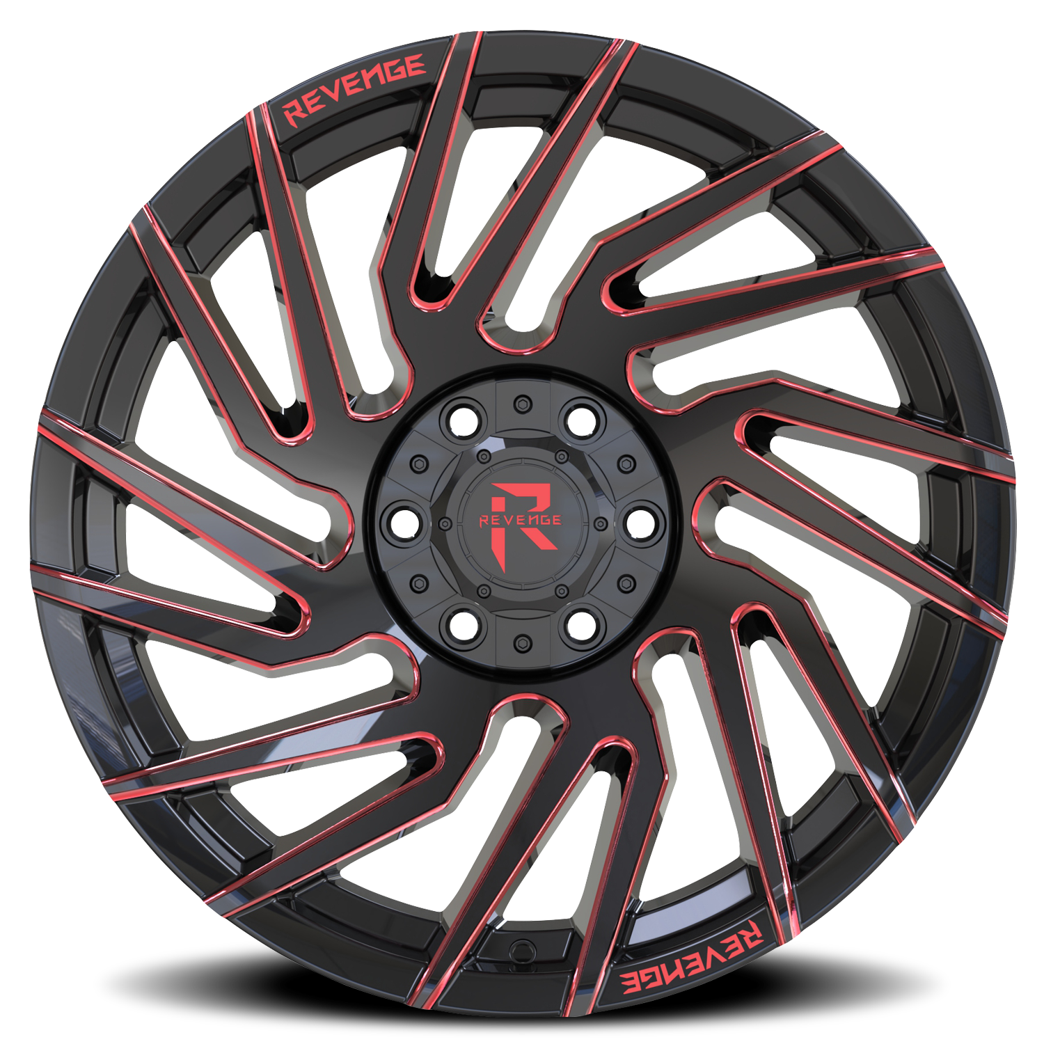 REVENGE OFFROAD RV207 20X10 -19 6X135/6X139.7 BLACK RED MILLED