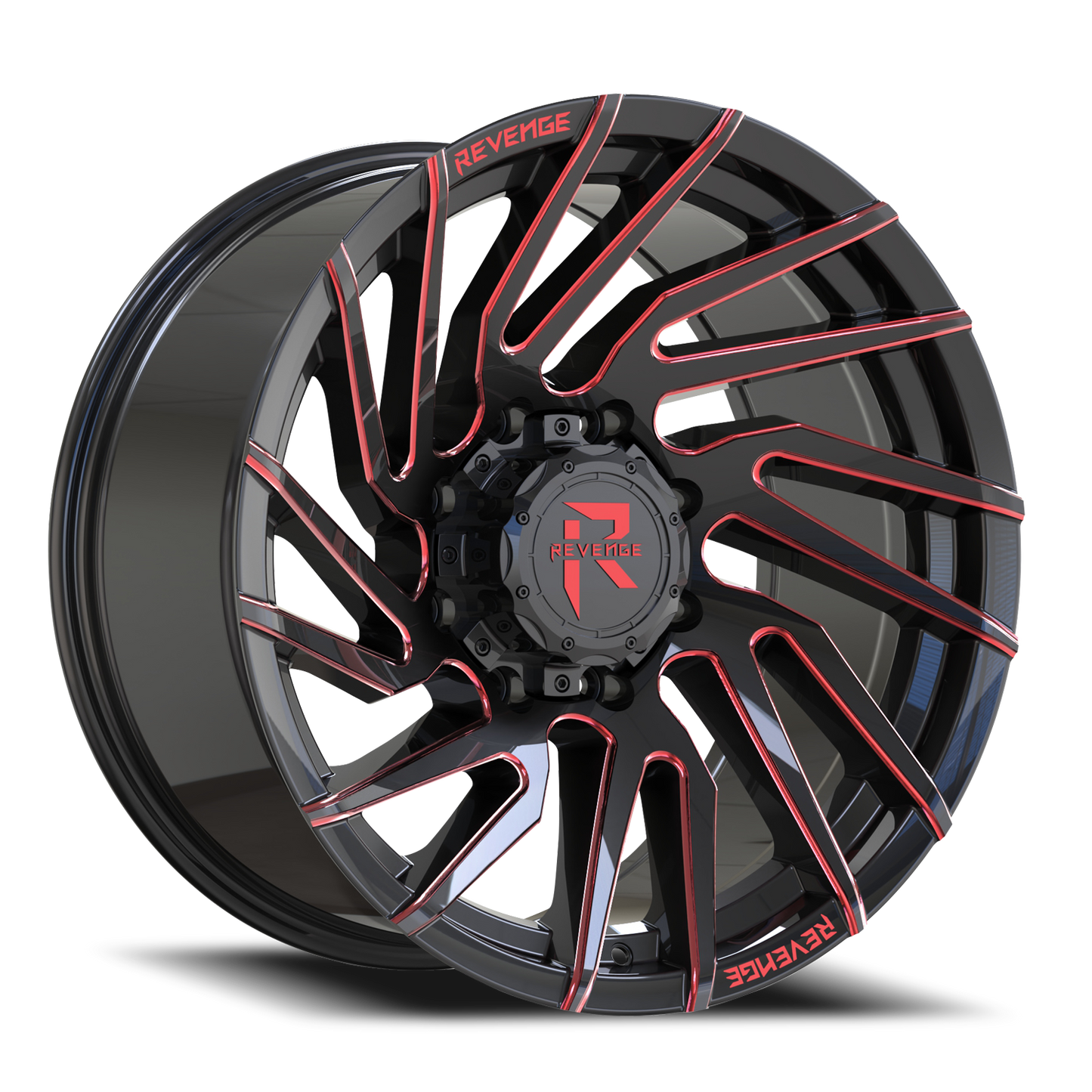 REVENGE OFFROAD RV207 20X10 -19 8X165.1 BLACK RED MILLED