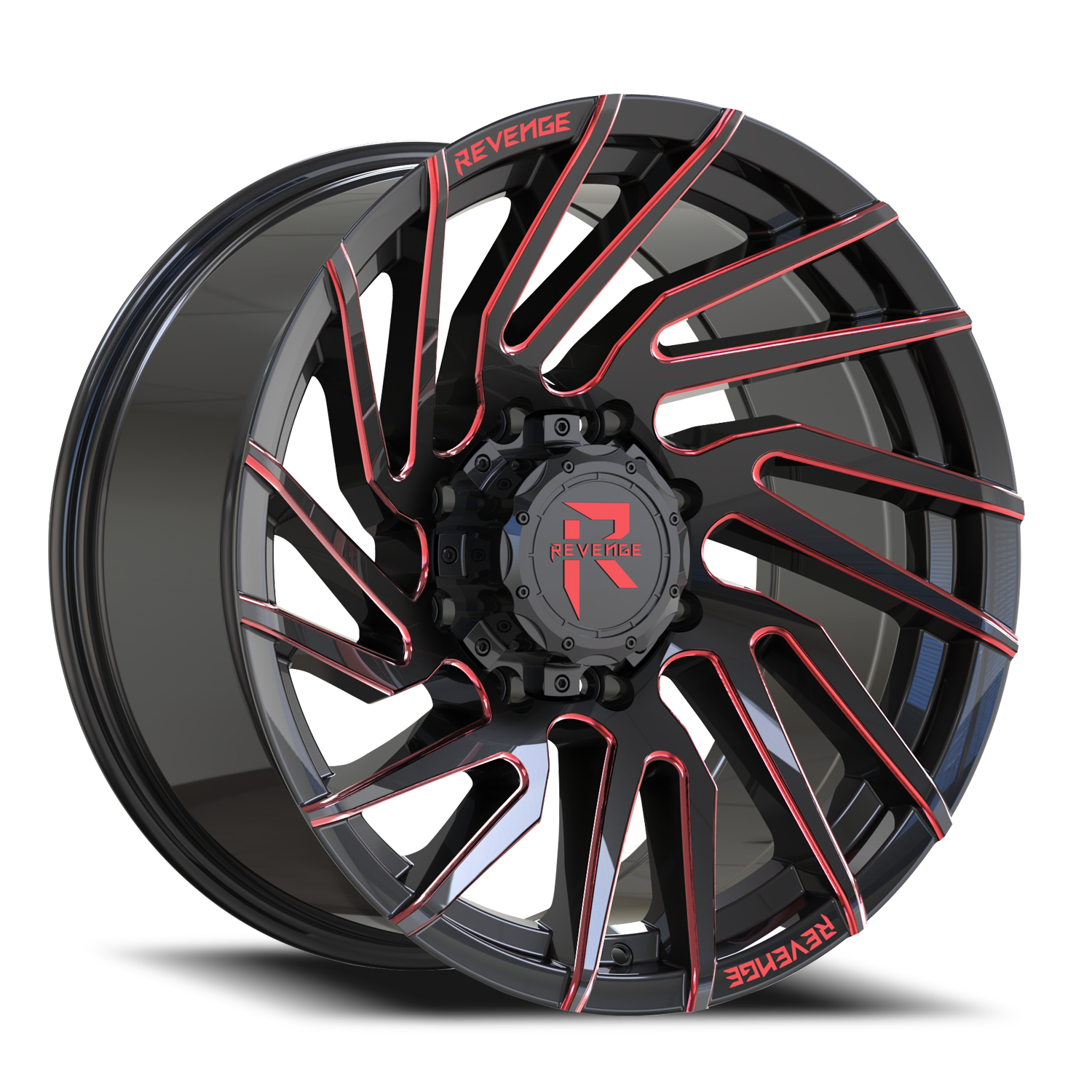 REVENGE OFFROAD RV207 20X10 -19 8X165.1 BLACK RED MILLED