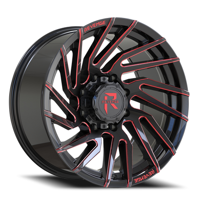 REVENGE OFFROAD RV207 20X9 0 8X165.1 BLACK RED MILLED