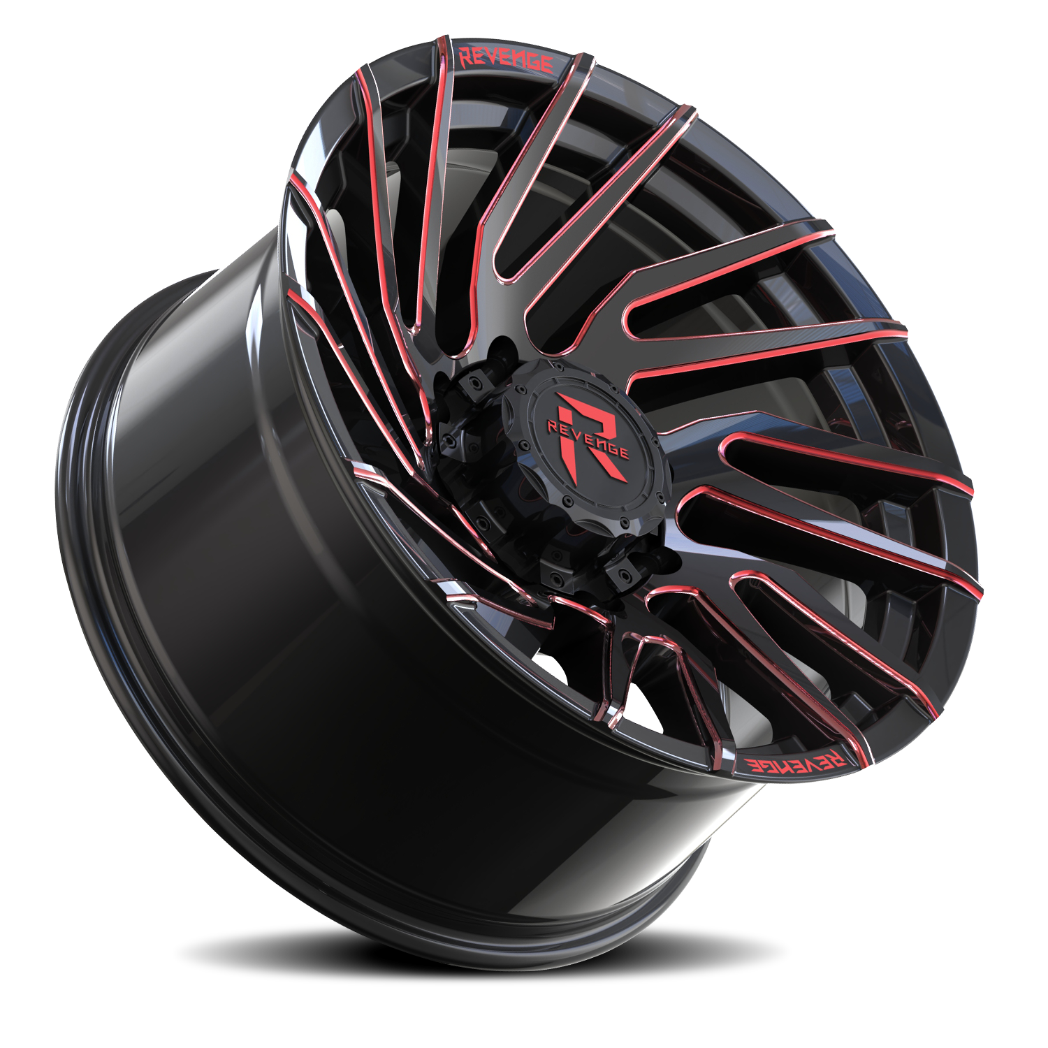 REVENGE OFFROAD RV207 24X10 -19 8X165.1 BLACK RED MILLED