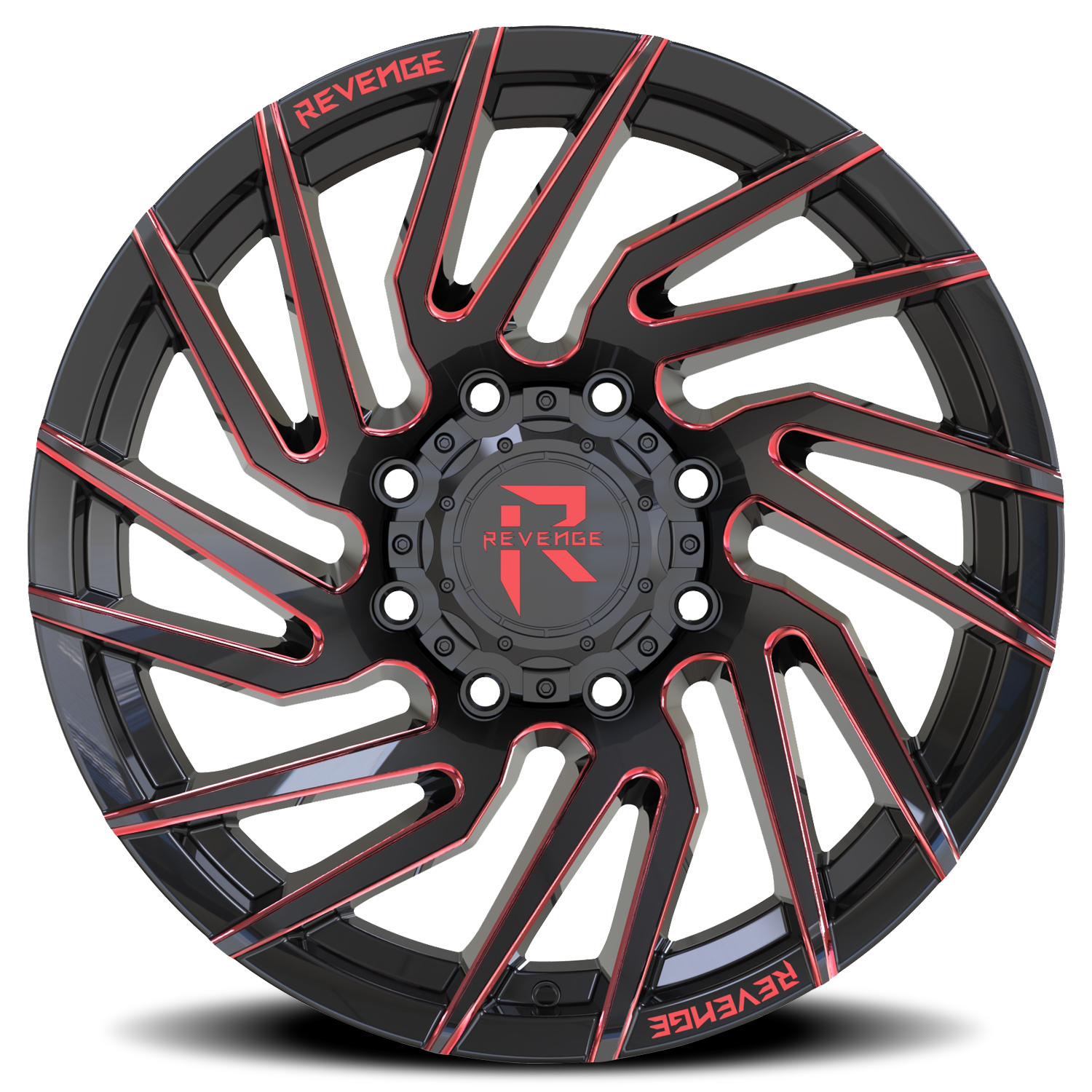 REVENGE OFFROAD RV207 20X10 -19 8X165.1 BLACK RED MILLED