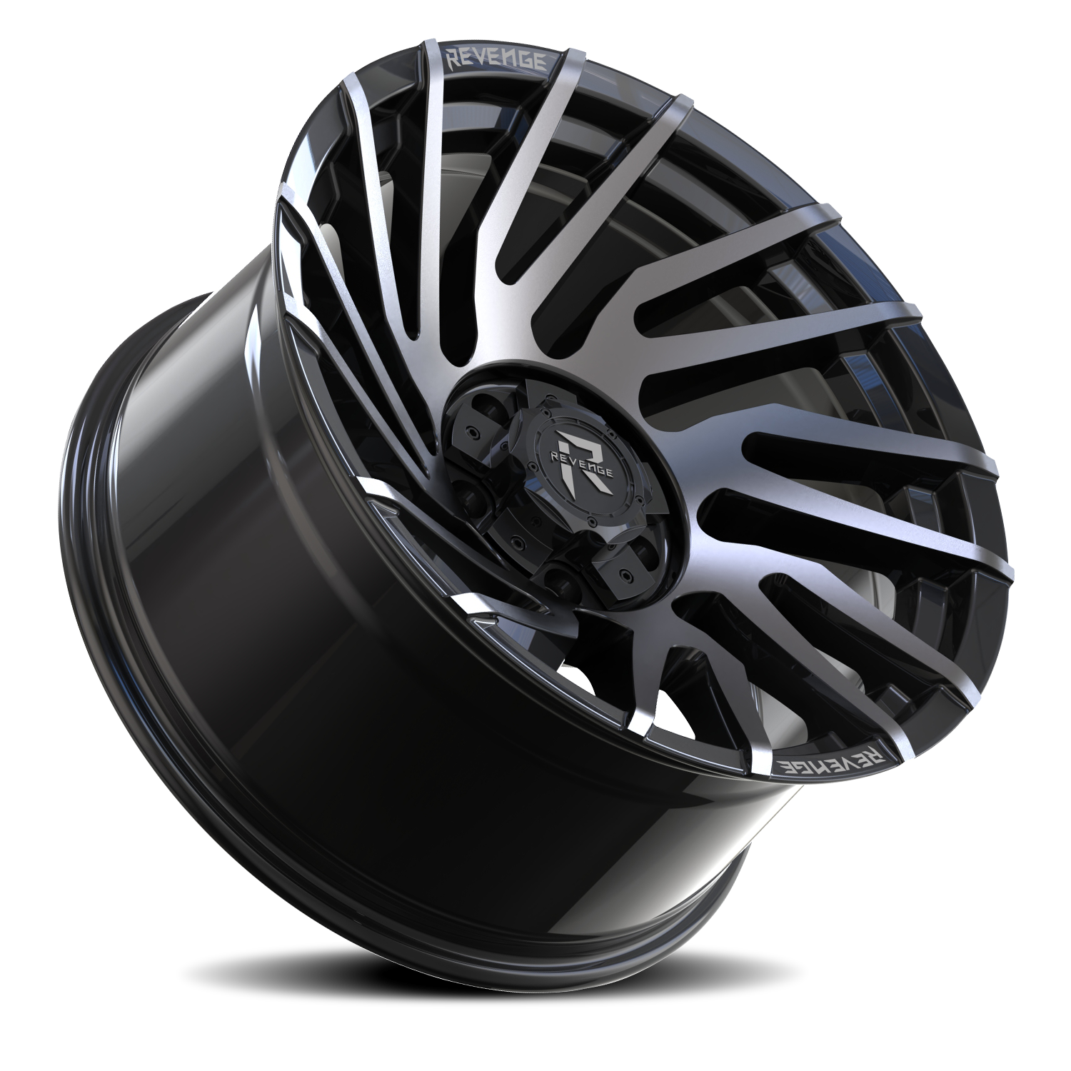 REVENGE OFFROAD RV207 20X10 -19 5X127/5X139.7 GLOSS BLACK MACHINED TITANIUM DOUBLE DARK TINT