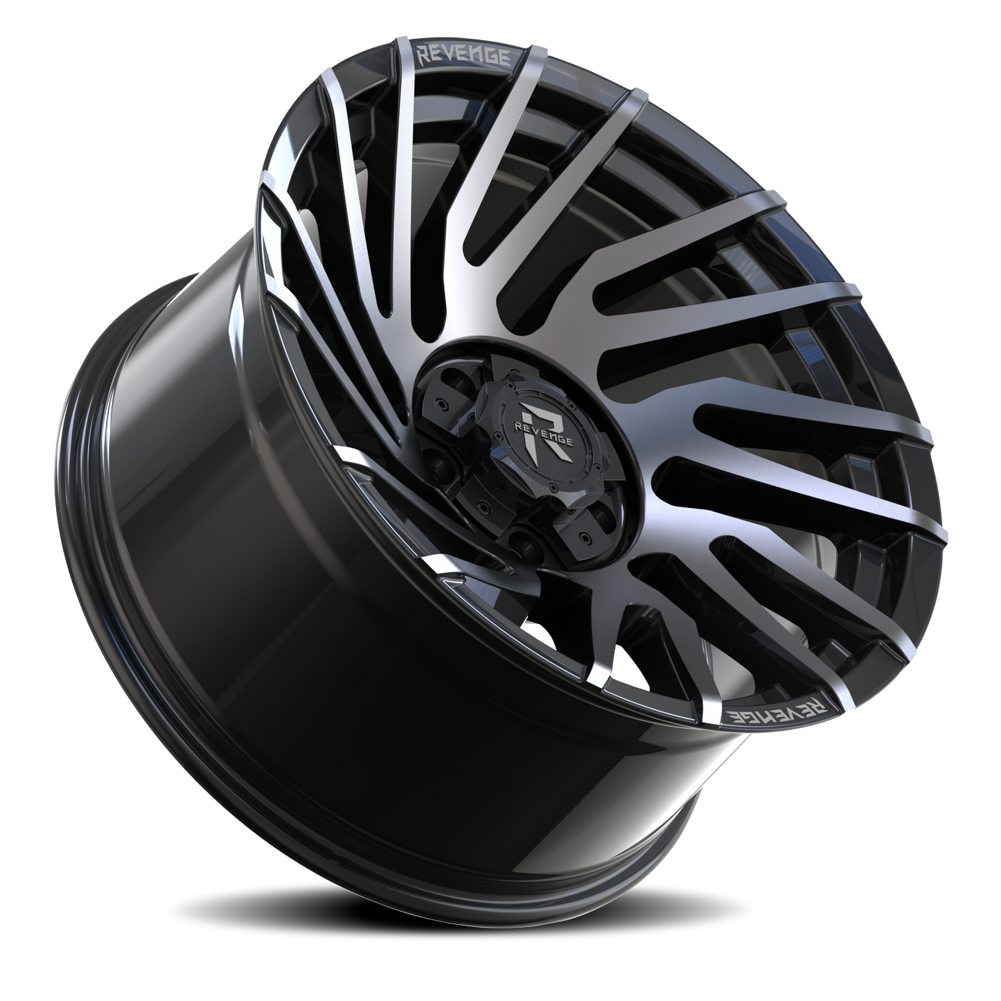 REVENGE OFFROAD RV207 20X9 0 5X127/5X139.7 GLOSS BLACK MACHINED TITANIUM DOUBLE DARK TINT