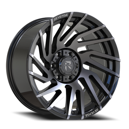 REVENGE OFFROAD RV207 20X10 -19 6X135/6X139.7 GLOSS BLACK MACHINED TITANIUM DOUBLE DARK TINT