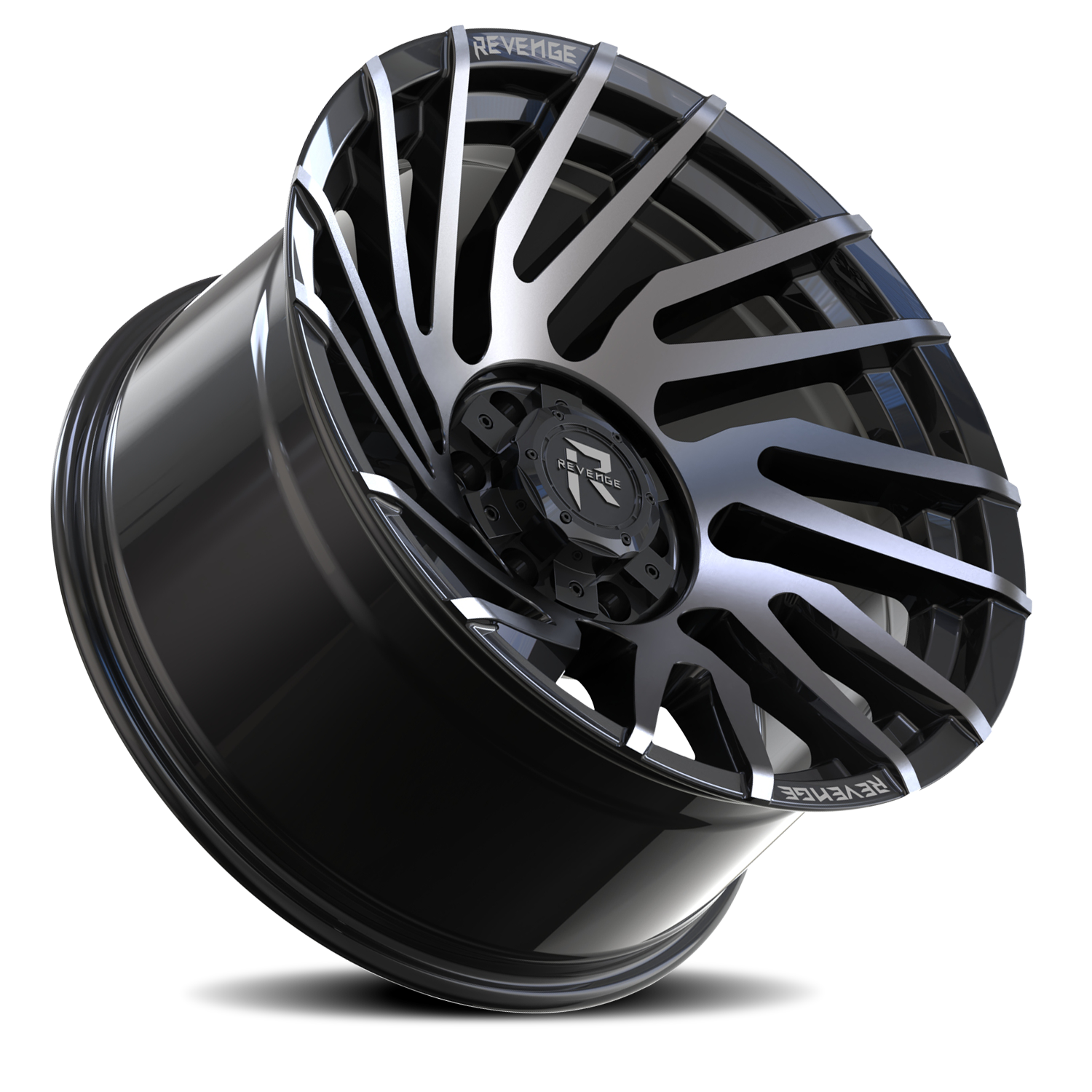 REVENGE OFFROAD RV207 20X9 0 6X135/6X139.7 GLOSS BLACK MACHINED TITANIUM DOUBLE DARK TINT