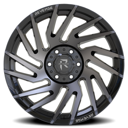 REVENGE OFFROAD RV207 20X10 -19 6X135/6X139.7 GLOSS BLACK MACHINED TITANIUM DOUBLE DARK TINT