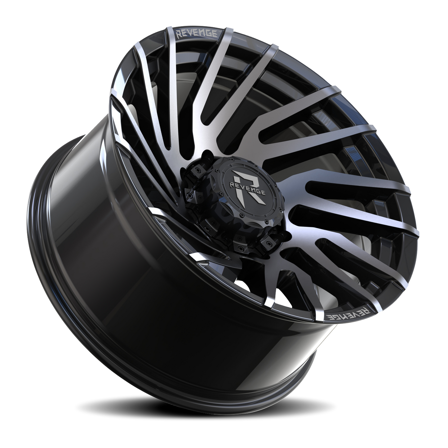 REVENGE OFFROAD RV207 22X10 -19 8X180 GLOSS BLACK MACHINED TITANIUM DOUBLE DARK TINT