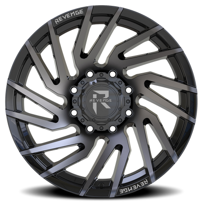 REVENGE OFFROAD RV207 20X10 -19 8X165.1 GLOSS BLACK MACHINED TITANIUM DOUBLE DARK TINT