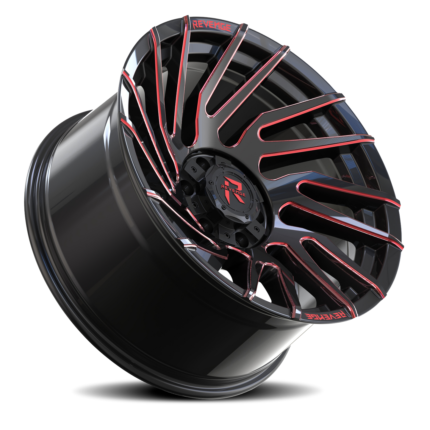 REVENGE OFFROAD RV207 22X10 -19 6X135/6X139.7 BLACK RED MILLED