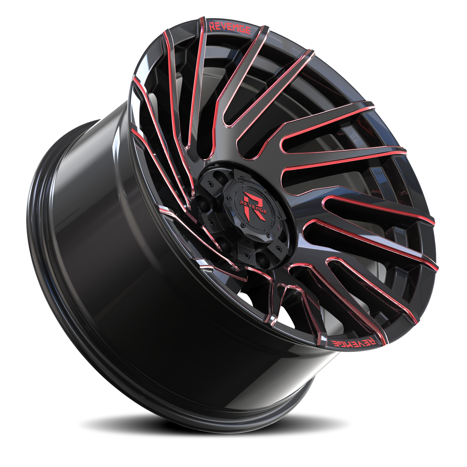 REVENGE OFFROAD RV207 22X10 -19 6X135/6X139.7 BLACK RED MILLED