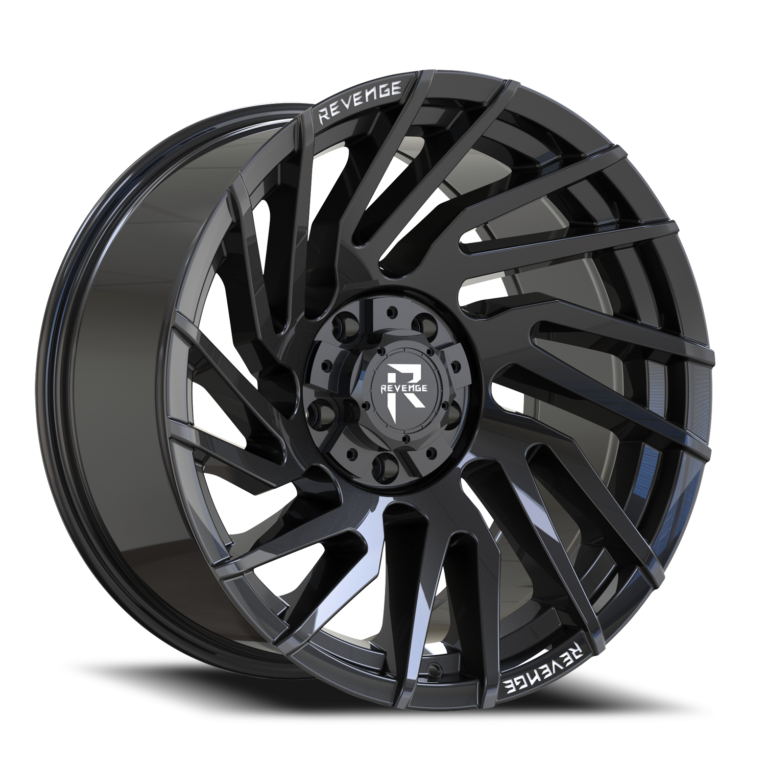 REVENGE OFFROAD RV207 20X10 -19 5X127/5X139.7 GLOSS BLACK RIVETS