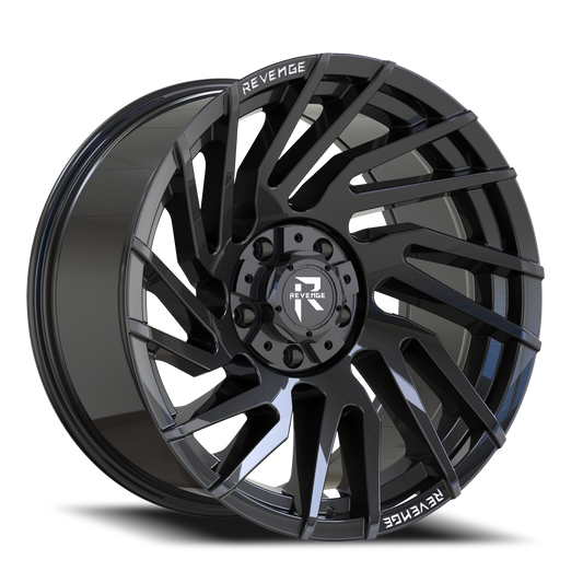 REVENGE OFFROAD RV207 20X10 -19 5X127/5X139.7 GLOSS BLACK RIVETS