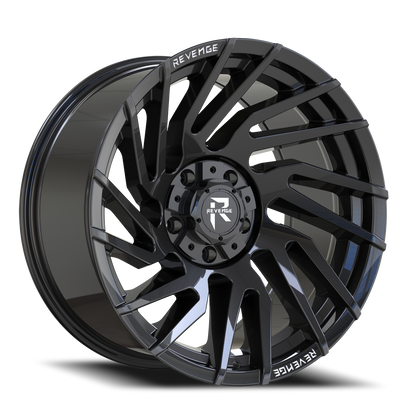 REVENGE OFFROAD RV207 20X9 0 5X127/5X139.7 GLOSS BLACK RIVETS