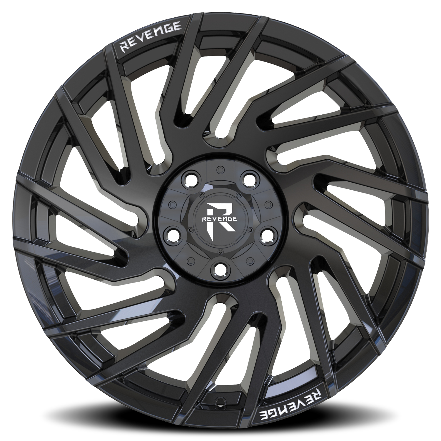 REVENGE OFFROAD RV207 22X10 -19 5X127/5X139.7 GLOSS BLACK RIVETS
