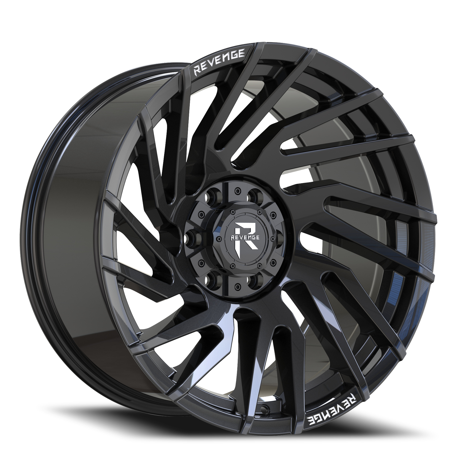 REVENGE OFFROAD RV207 24X10 -19 6X135/6X139.7 GLOSS BLACK RIVETS