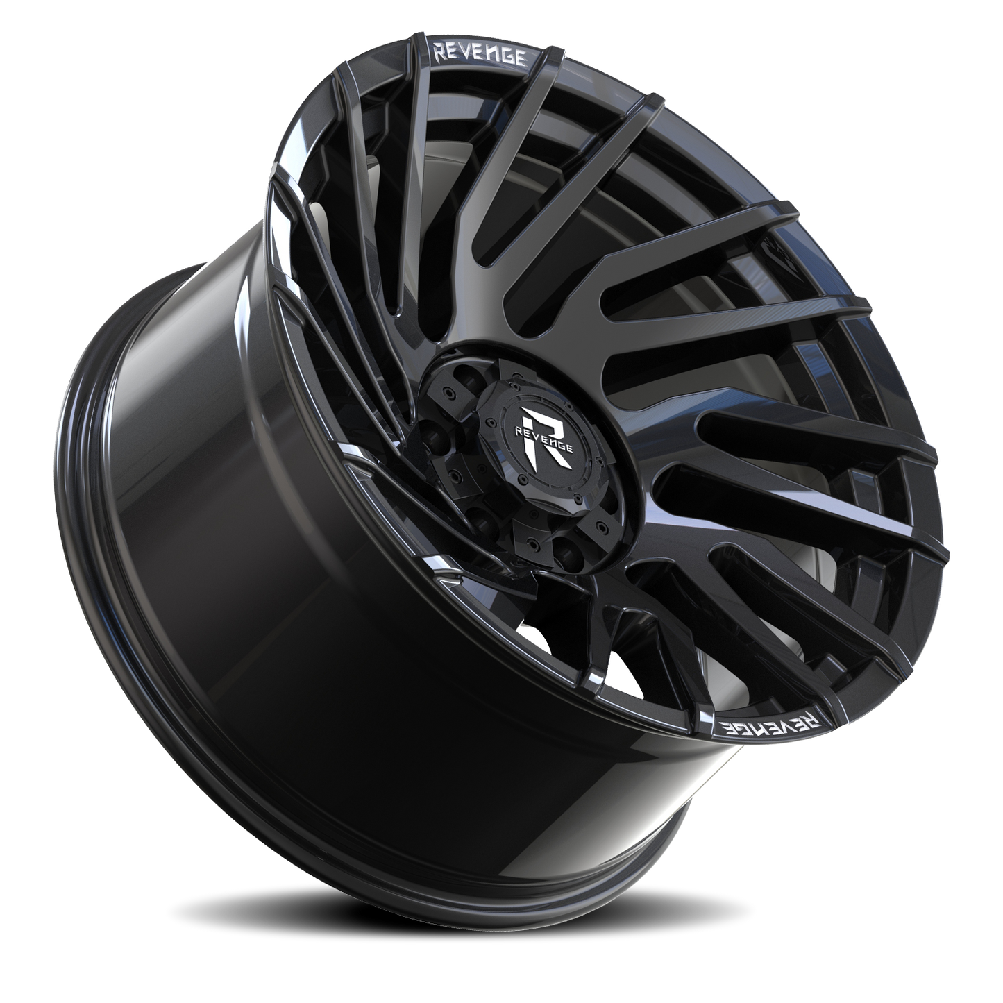 REVENGE OFFROAD RV207 22X10 -19 6X135/6X139.7 GLOSS BLACK RIVETS