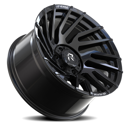 REVENGE OFFROAD RV207 22X10 -19 6X135/6X139.7 GLOSS BLACK RIVETS