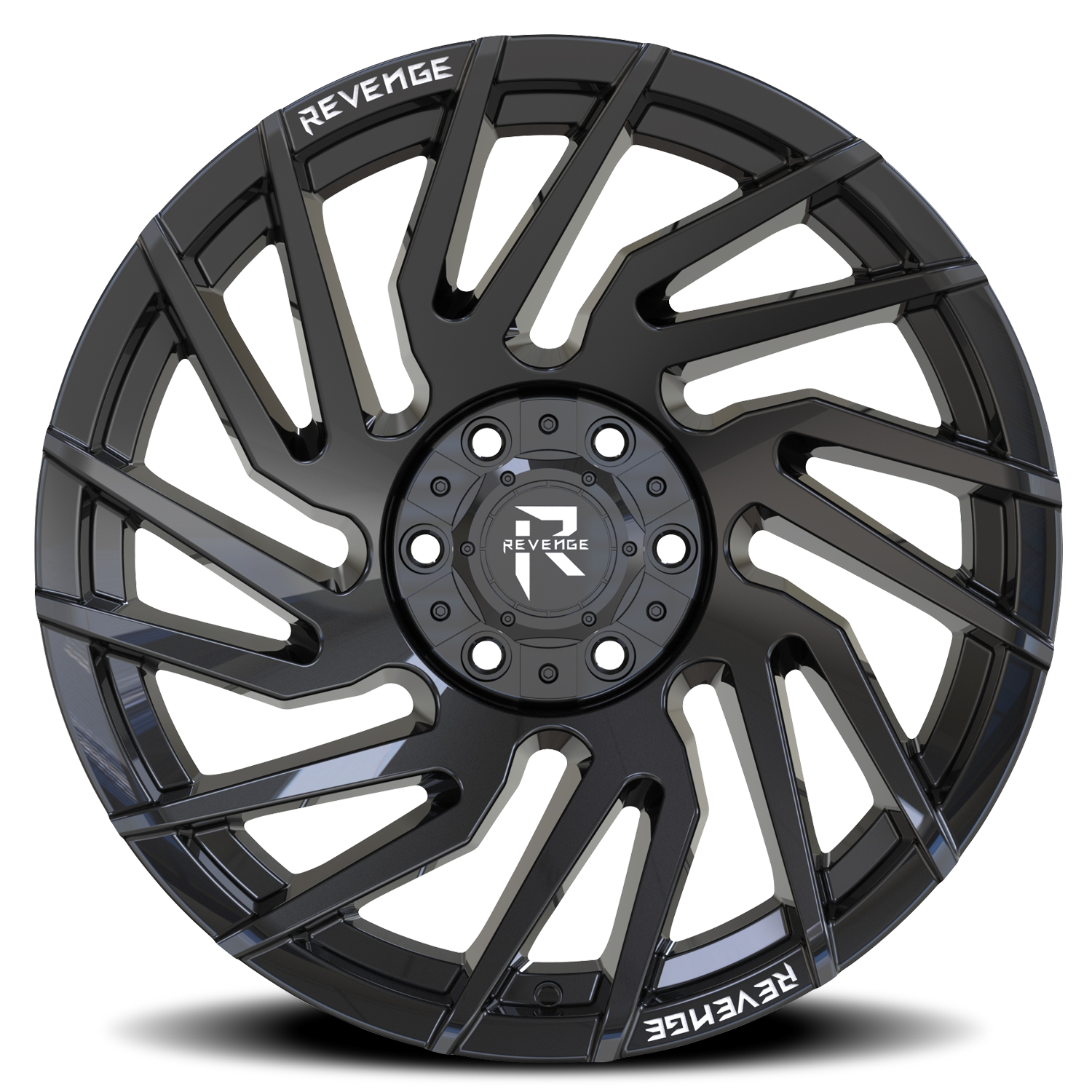REVENGE OFFROAD RV207 22X10 -19 6X135/6X139.7 GLOSS BLACK RIVETS