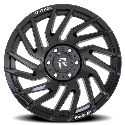 REVENGE OFFROAD RV207 22X10 -19 6X135/6X139.7 GLOSS BLACK RIVETS