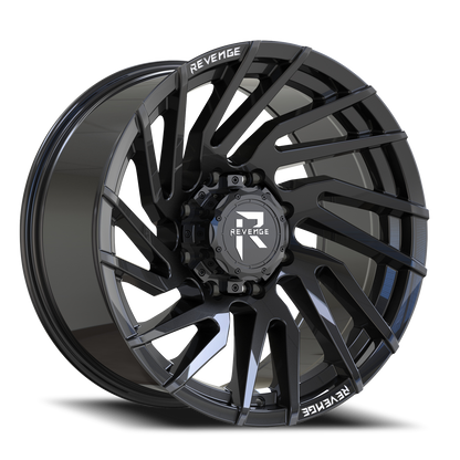 REVENGE OFFROAD RV207 20X9 0 8X170 GLOSS BLACK RIVETS