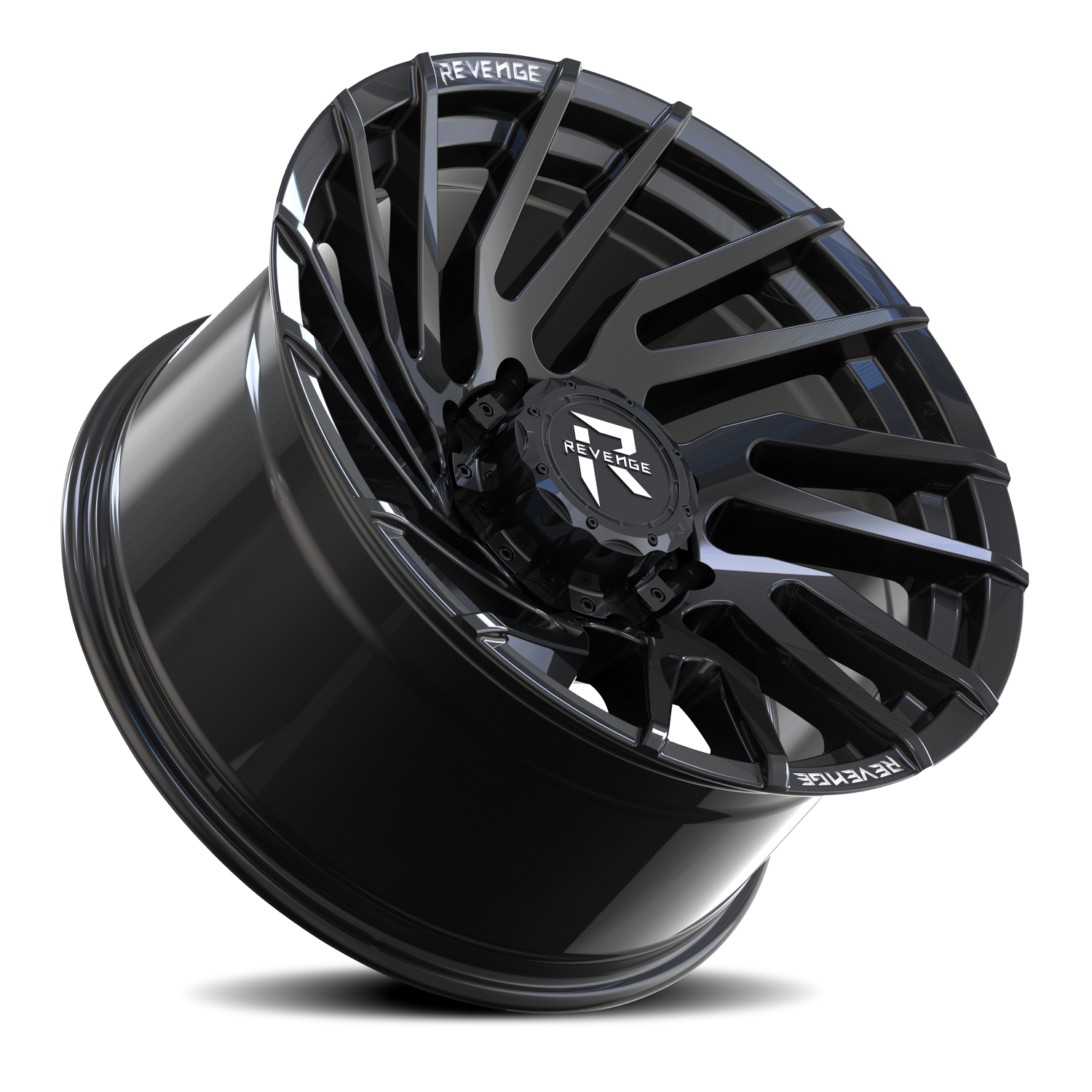 REVENGE OFFROAD RV207 20X9 0 8X170 GLOSS BLACK RIVETS