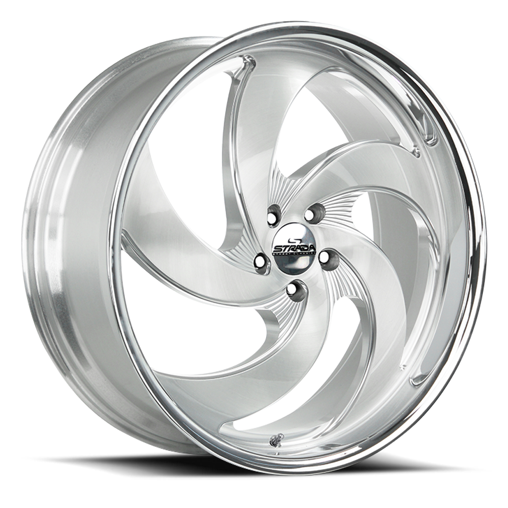 STRADA STREET CLASSICS C05 RETRO 5 22X10 40MM 5X114.3 BRUSHED FACE SILVER MILLED SS | C05251440DBFSMLSS