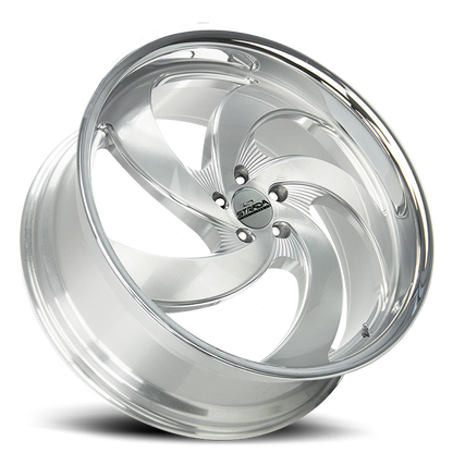 STRADA STREET CLASSICS C05 RETRO 5 22X10 40MM 5X120 BRUSHED FACE SILVER MILLED SS | C05252040DBFSMLSS