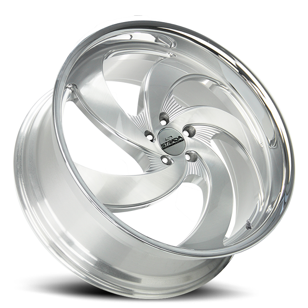 STRADA STREET CLASSICS C05 RETRO 5 22X9 35MM 5X114.3 BRUSHED FACE SILVER MILLED SS | C05251435BFSMLSS