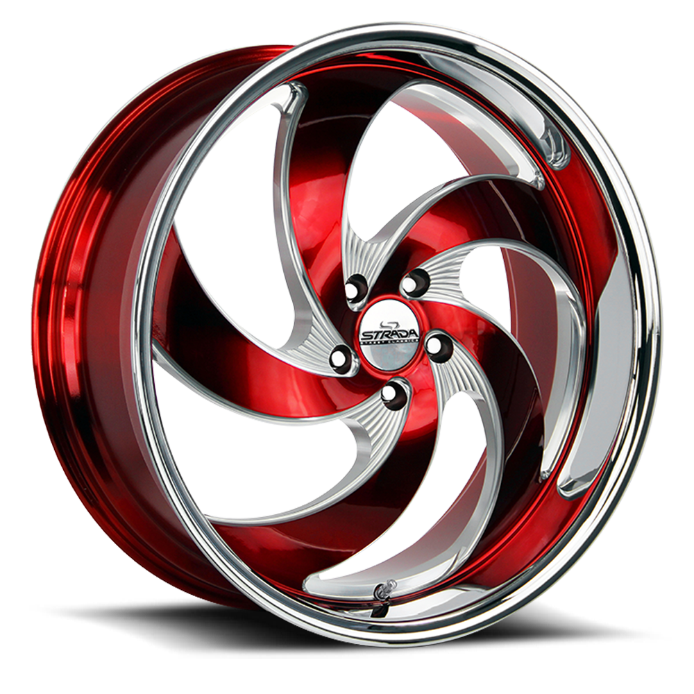 STRADA STREET CLASSICS C05 RETRO 5 22X10 40MM 5X120 CANDY RED MILLED SS LIP | C05252040DRMLSS
