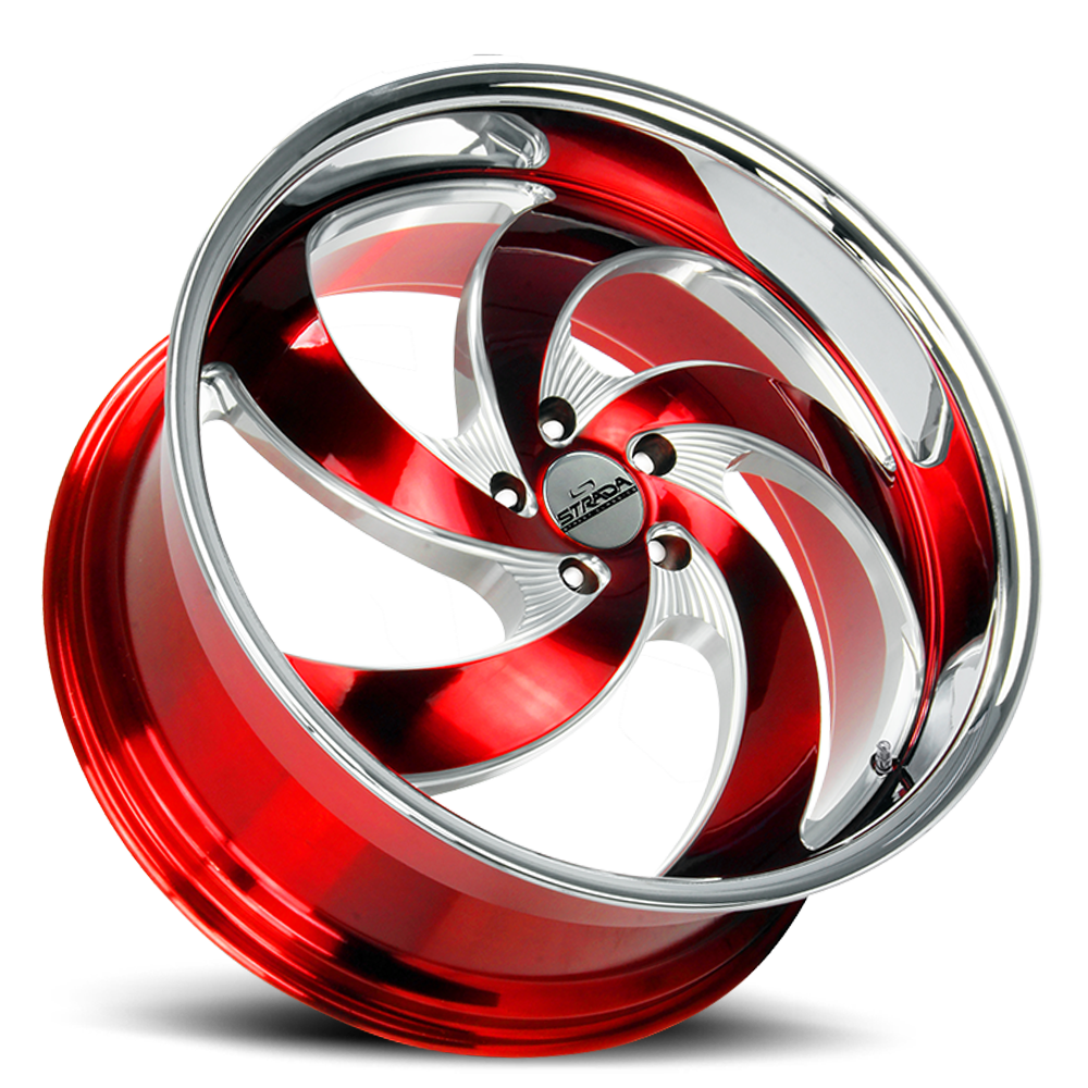 STRADA STREET CLASSICS C05 RETRO 5 22X10 40MM 5X120 CANDY RED MILLED SS LIP | C05252040DRMLSS