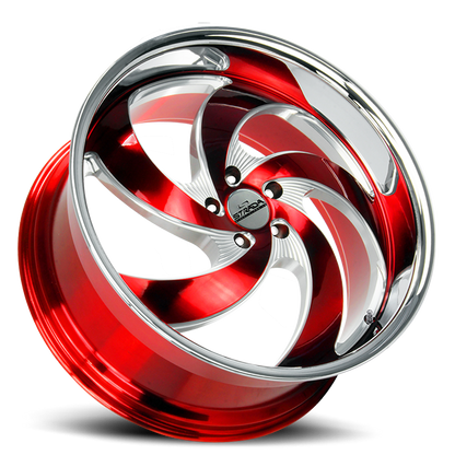 STRADA STREET CLASSICS C05 RETRO 5 22X10 24MM 6X139.7 CANDY RED MILLED SS LIP | C05263924DRMLSS