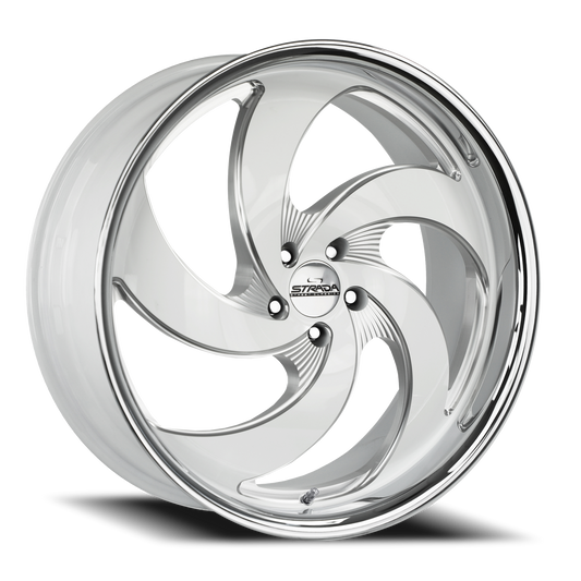 STRADA STREET CLASSICS C05 RETRO 5 22X9 15MM 5X115 GLOSS WHITE MILLED SS LIP | C05251515WMLSS