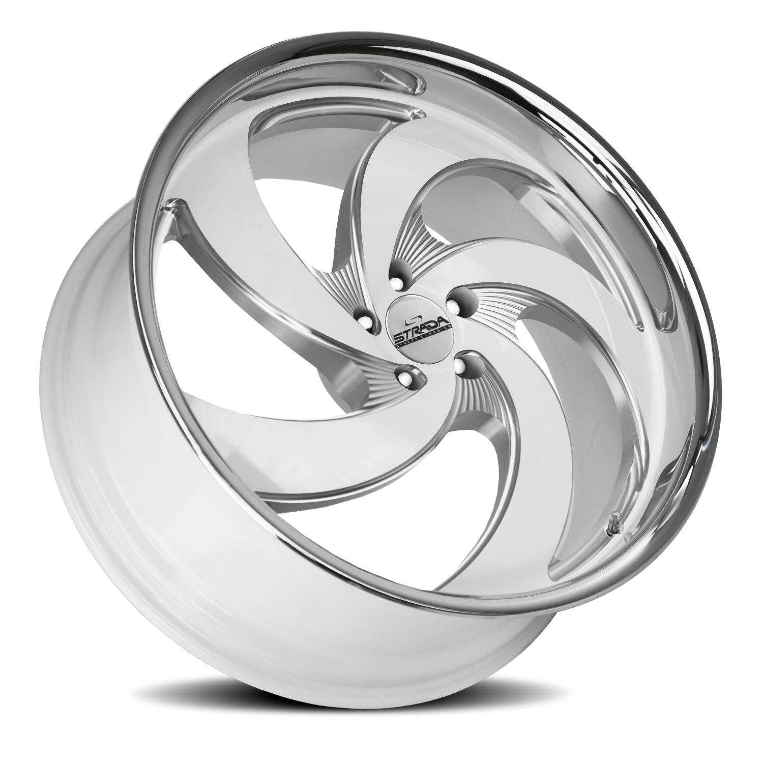 STRADA STREET CLASSICS C05 RETRO 5 22X9 15MM 5X115 GLOSS WHITE MILLED SS LIP | C05251515WMLSS