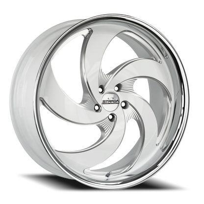 STRADA STREET CLASSICS C05 RETRO 5 22X10 24MM 6X139.7 GLOSS WHITE MILLED SS LIP | C05263924DWMLSS