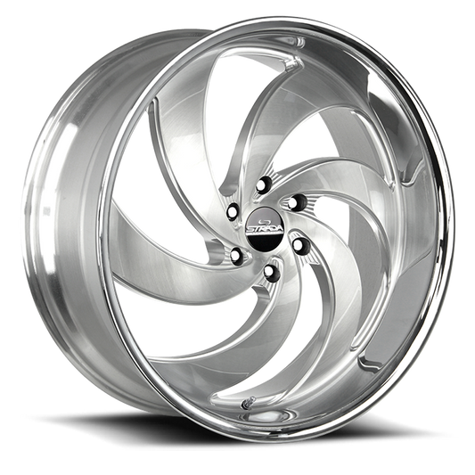 STRADA STREET CLASSICS C06 RETRO 6 24X10 24MM 6X135 BRUSHED FACE SILVER MILLED SS | C06463524BFSMLSS