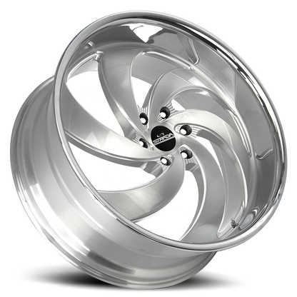 STRADA STREET CLASSICS C06 RETRO 6 24X10 24MM 6X135 BRUSHED FACE SILVER MILLED SS | C06463524BFSMLSS