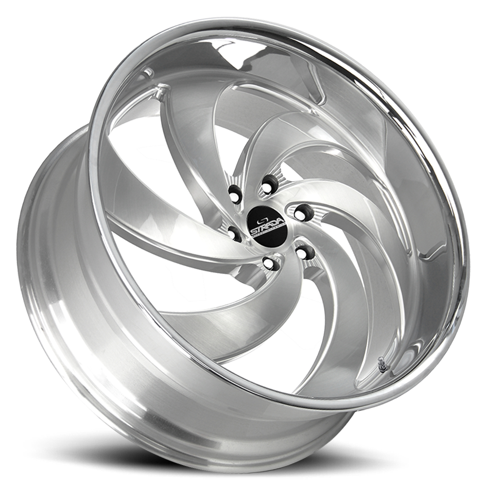 STRADA STREET CLASSICS C06 RETRO 6 24X10 24MM 6X139.7 BRUSHED FACE SILVER MILLED SS | C06463924BFSMLSS