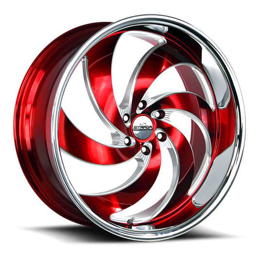 STRADA STREET CLASSICS C06 RETRO 6 26X10 26MM 6X135 CANDY RED MILLED SS LIP | C06663526RMLSS