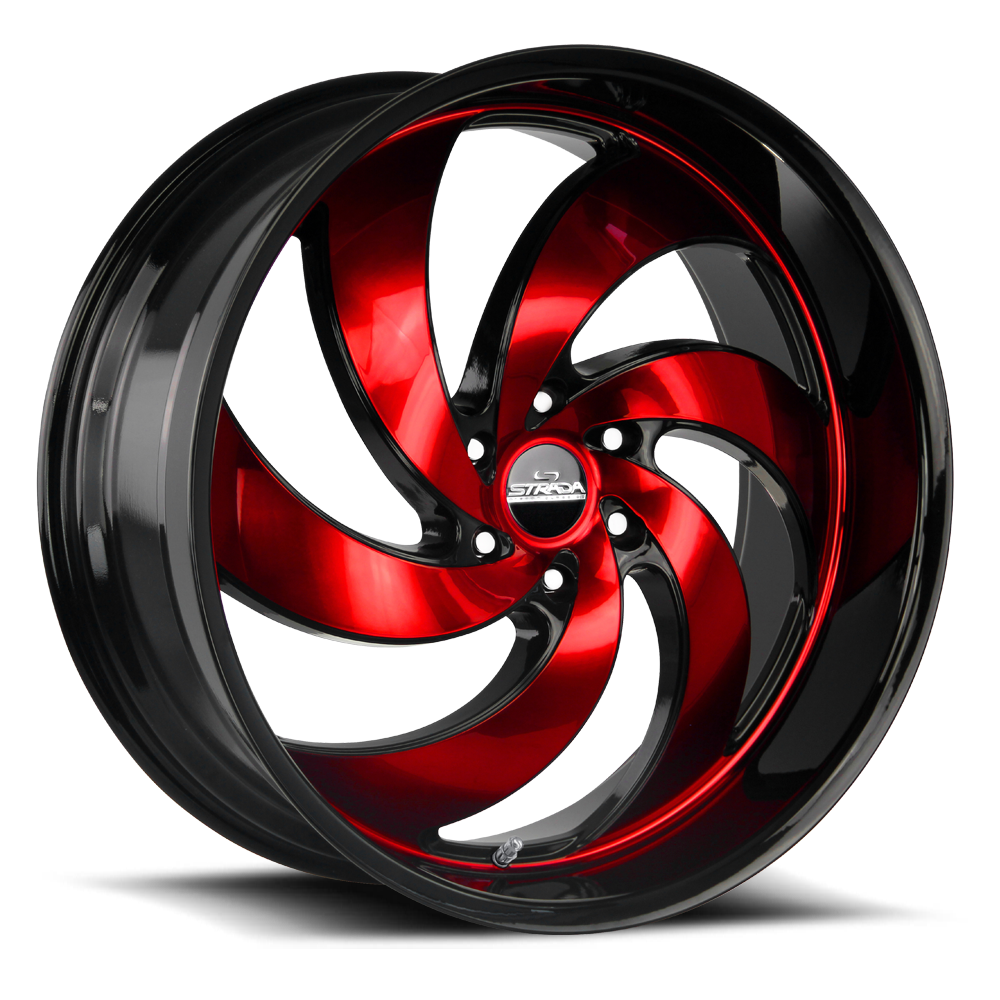 STRADA STREET CLASSICS C06 RETRO 6 26X10 26MM 6X139.7 GLOSS BLACK CANDY RED MACHINE | C06663926GBMR