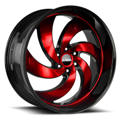 STRADA STREET CLASSICS C06 RETRO 6 26X10 26MM 6X139.7 GLOSS BLACK CANDY RED MACHINE | C06663926GBMR
