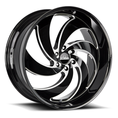 STRADA STREET CLASSICS C06 RETRO 6 24X10 24MM 6X135 GLOSS BLACK MILLED | C06463524GBML