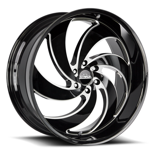STRADA STREET CLASSICS C06 RETRO 6 26X10 26MM 6X135 GLOSS BLACK MILLED | C06663526GBML