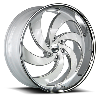 STRADA STREET CLASSICS C06 RETRO 6 24X10 24MM 6X135 GLOSS WHITE MILLED SS LIP | C06463524WMLSS