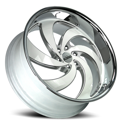 STRADA STREET CLASSICS C06 RETRO 6 26X10 26MM 6X139.7 GLOSS WHITE MILLED SS LIP | C06663926WMLSS