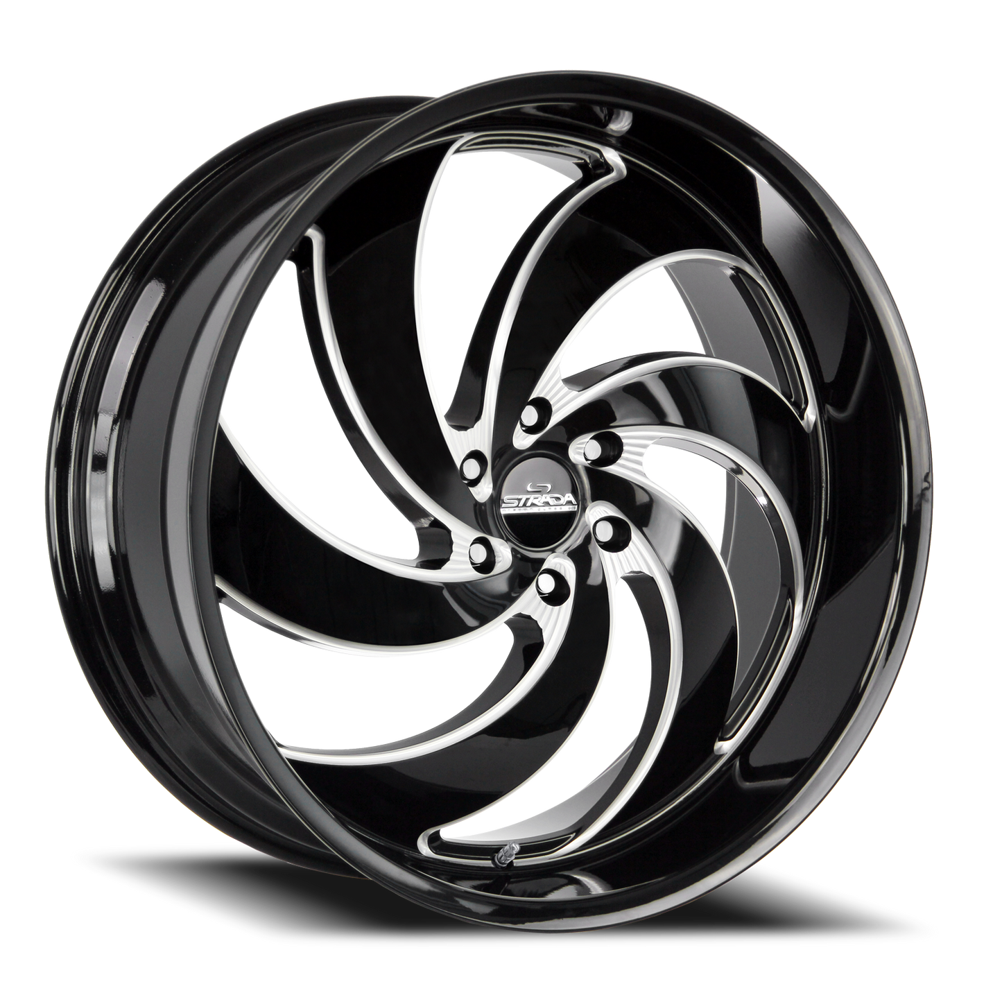 STRADA STREET CLASSICS C06 RETRO 6 24X10 25MM 5X120 GLOSS BLACK MILLED SS LIP | C06452025GBMLSS